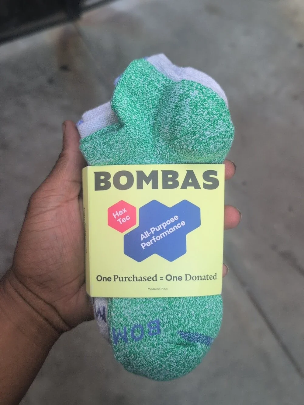Bombas Green & White Heather All-Purpose Performance Socks Youth 12T-3Y